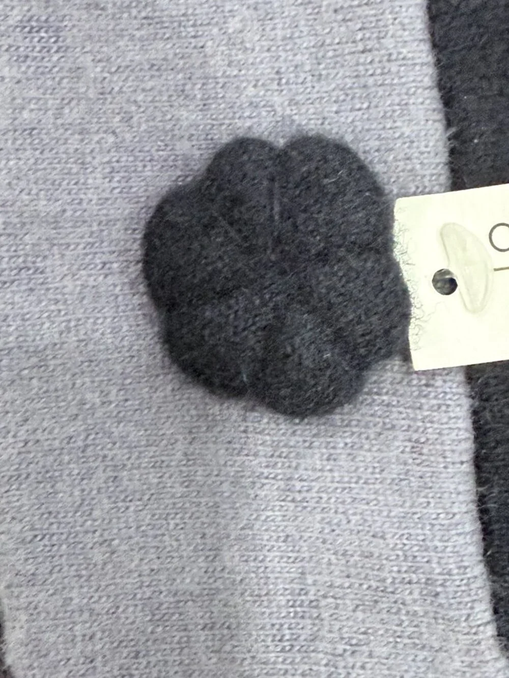Carolina Amato NWT Cashmere Wool Gloves Black Gray Knit Winter One Size